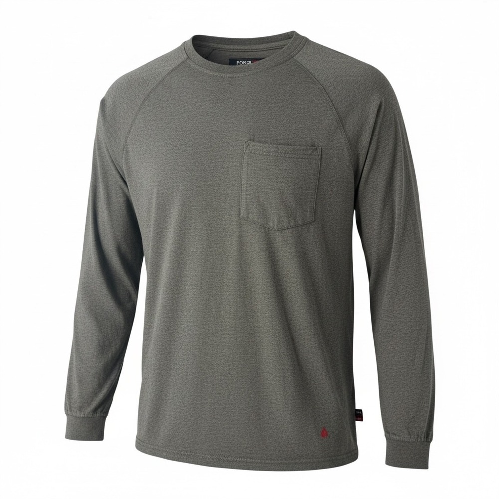 Forge FR Mens Flame Resistant Long Sleeve Work Shirt Gray NFPA 2112 CAT 2 Small